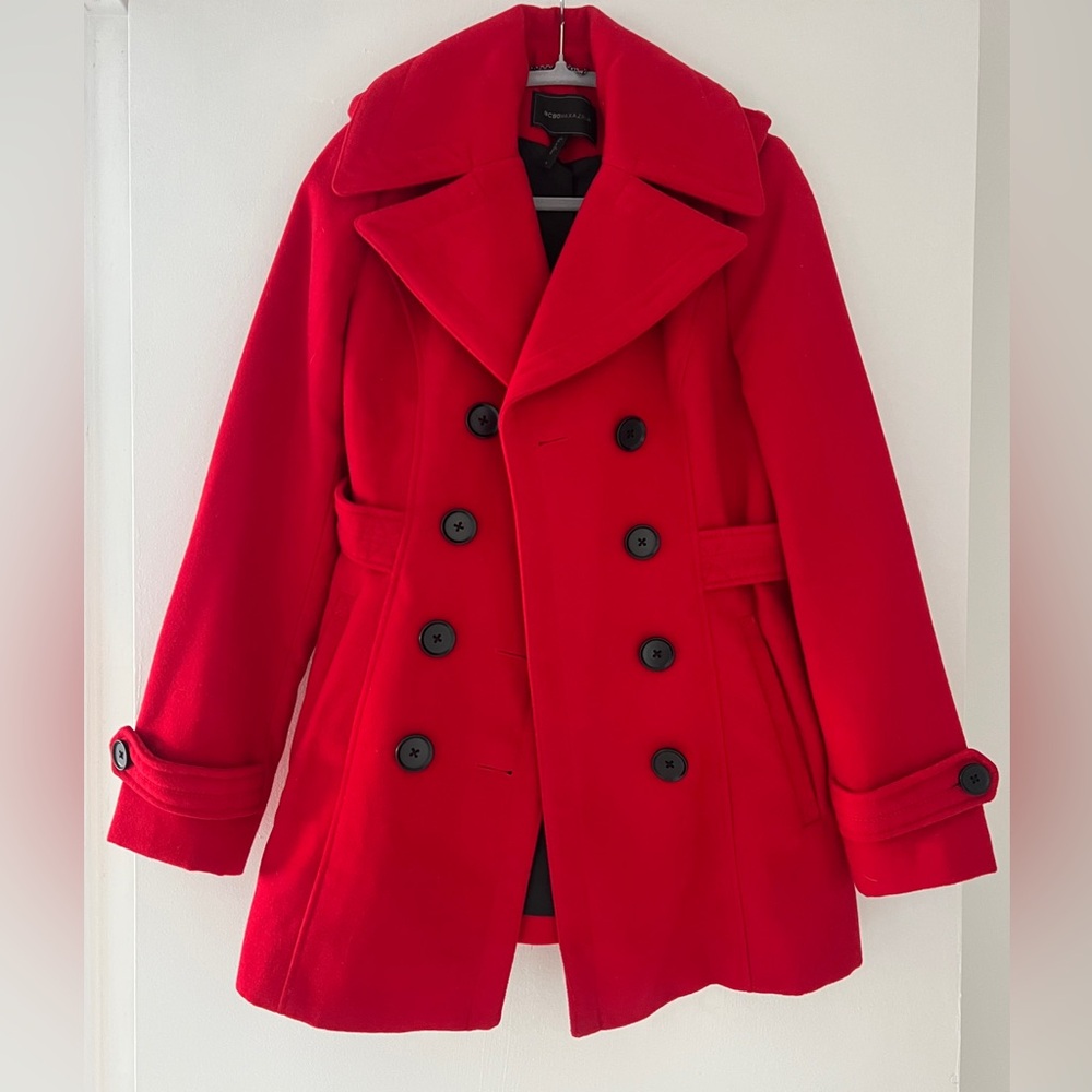 BCBG MaxAzria Red Double-Breasted Coat